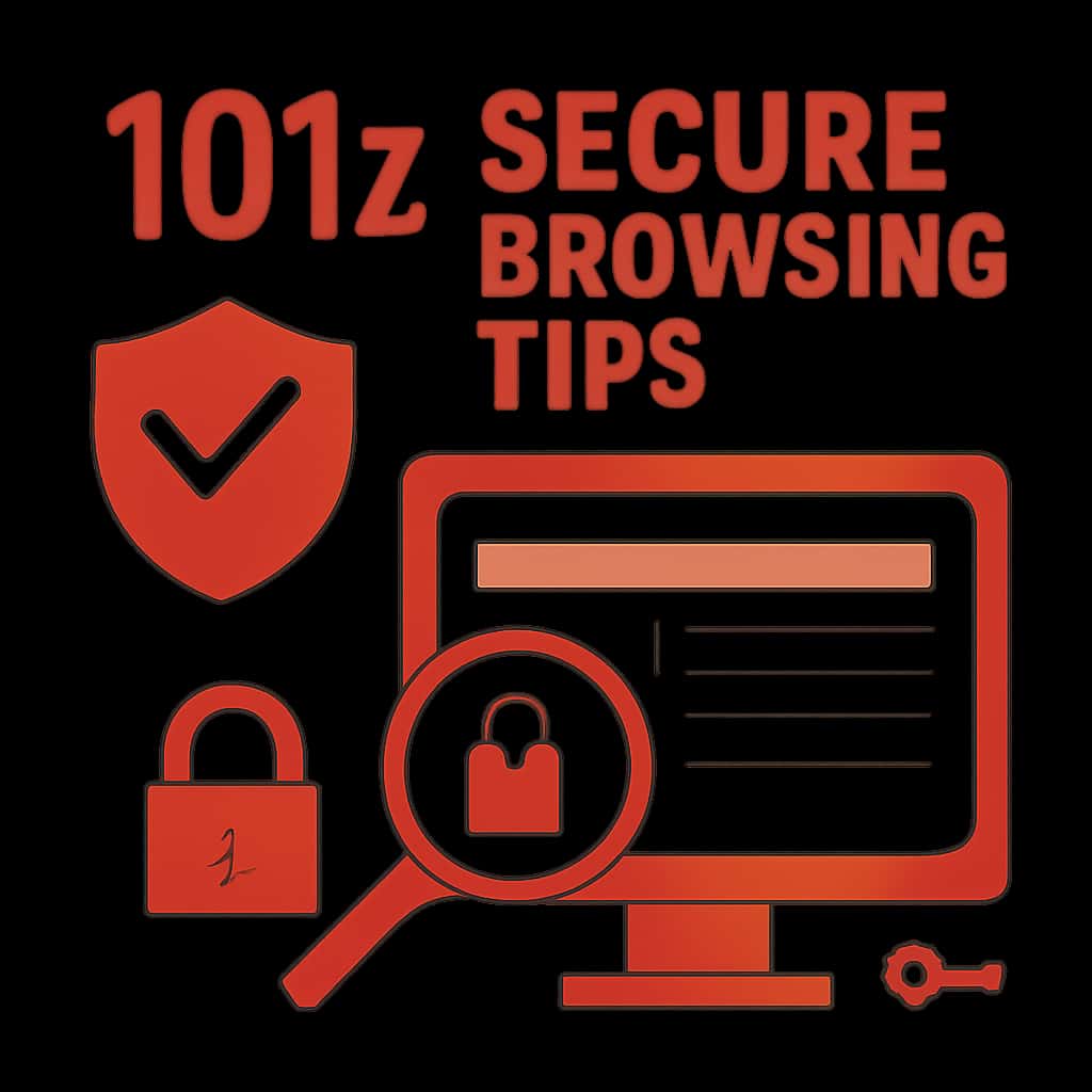 Diagram illustrating essential secure browsing practices for 101z users.