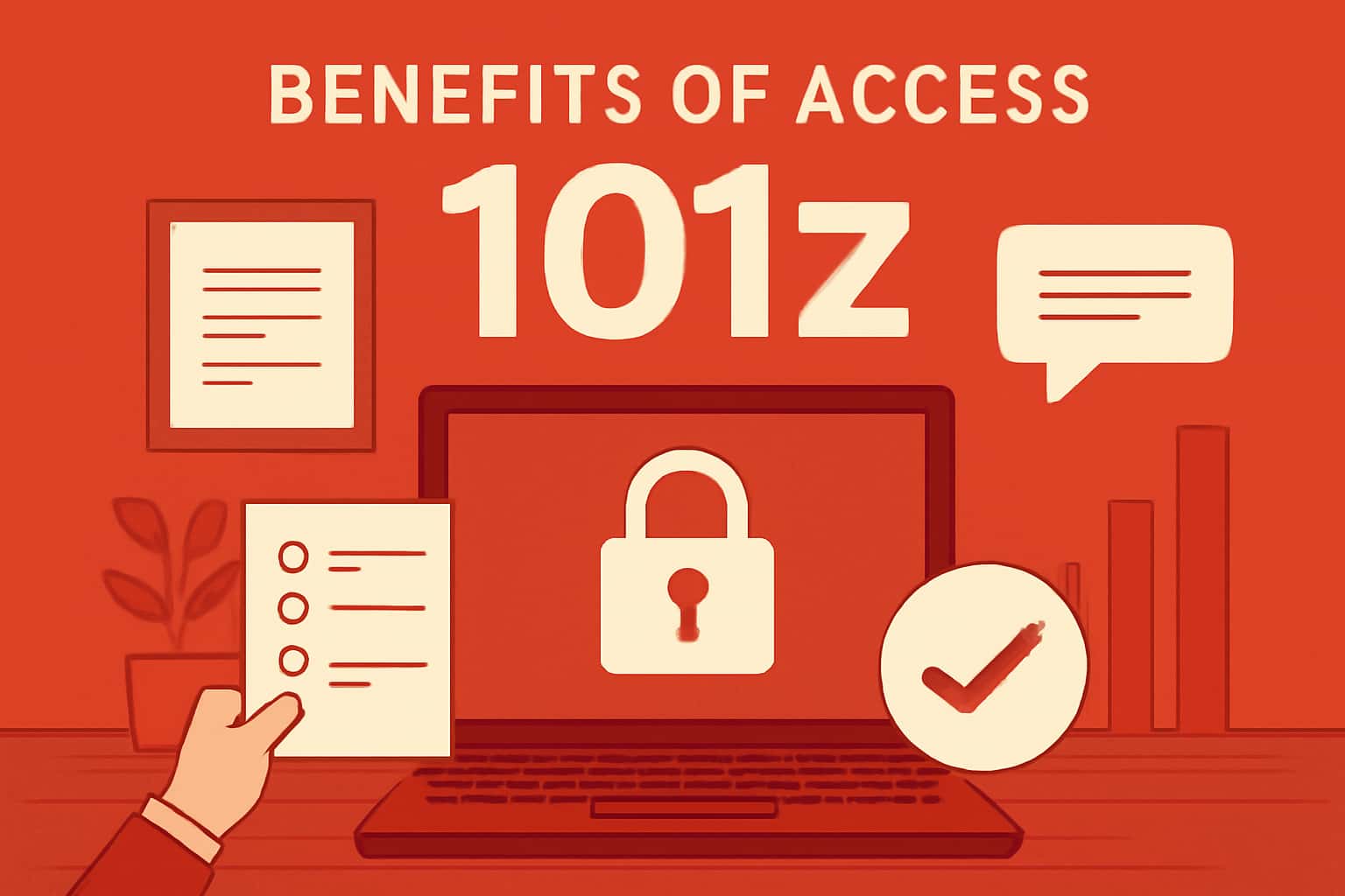 A visual representation of the benefits of accessing the 101z platform, showcasing secure and user-friendly features.