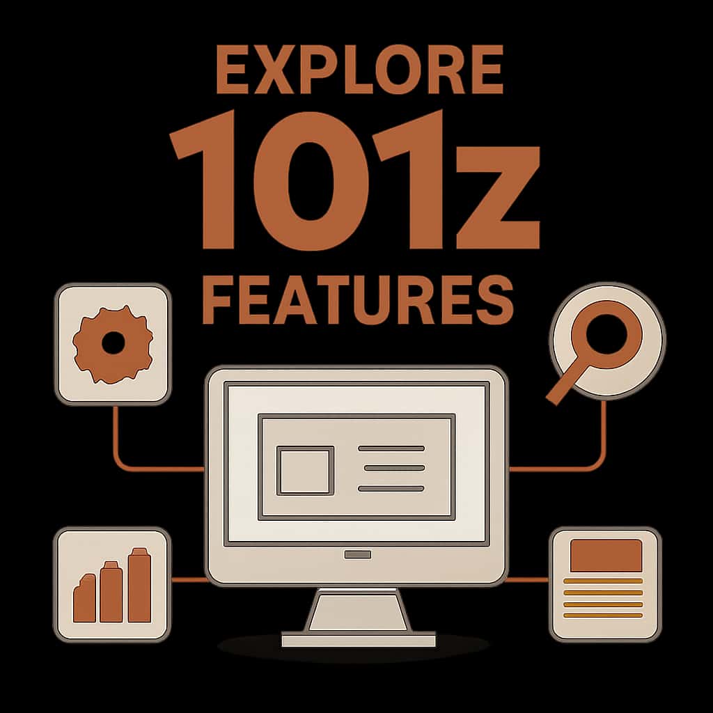 An educational diagram explaining 101z features.